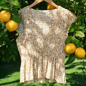 American Eagle V-Neck Smocked Babydoll Blouse - Women’s Medium